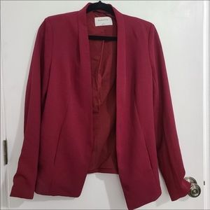Babaton Keith Jacket Collarless Blazer in Burgundy